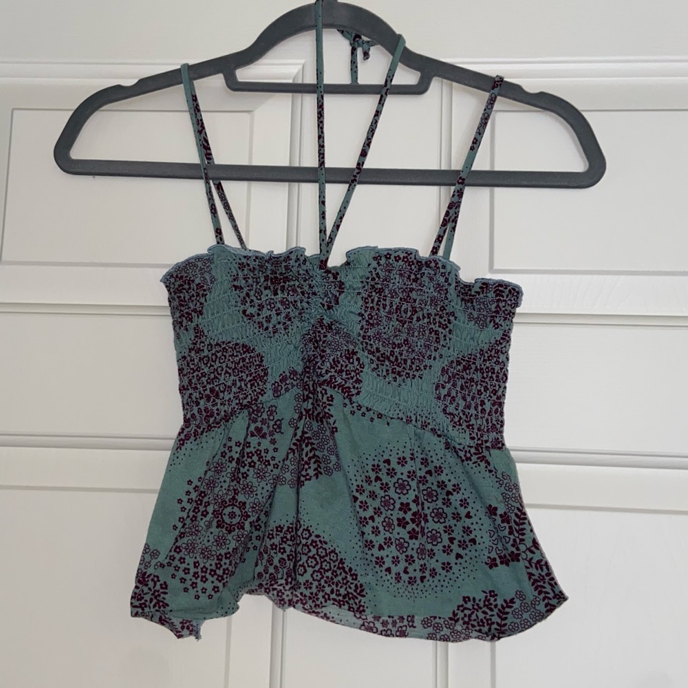 Floral halter crop top